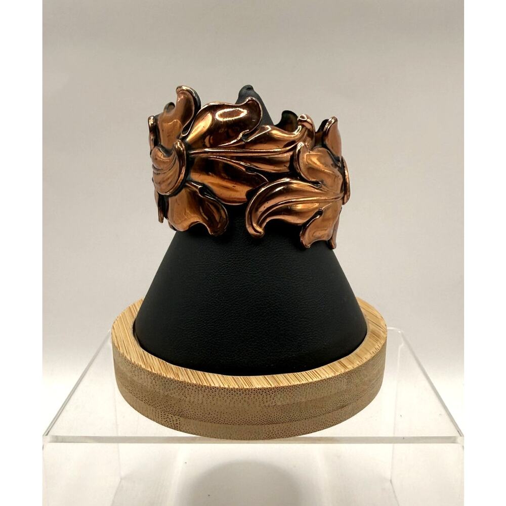 Vintage Renoir Copper Acanthus Leaf Pattern Clamper Bracelet